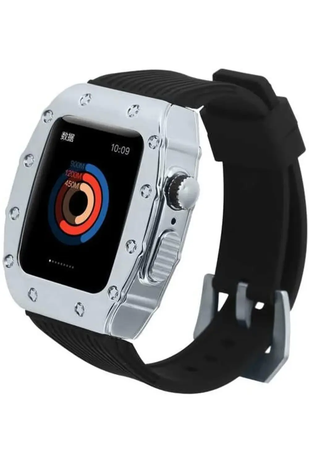 modaflux İle Uyumlu 44mm KRD-65 Kordon Siyah-Gümüş polynova 39551