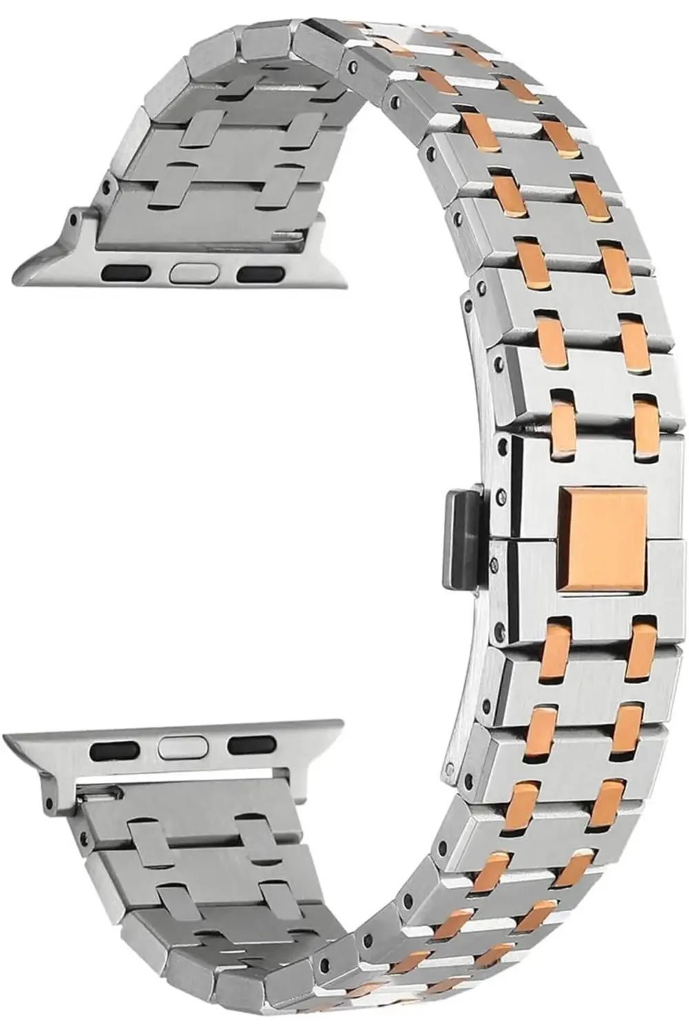 modaflux İle Uyumlu Ultra 42/44/49mm KRD-83 Metal Kordon Gümüş-Ro