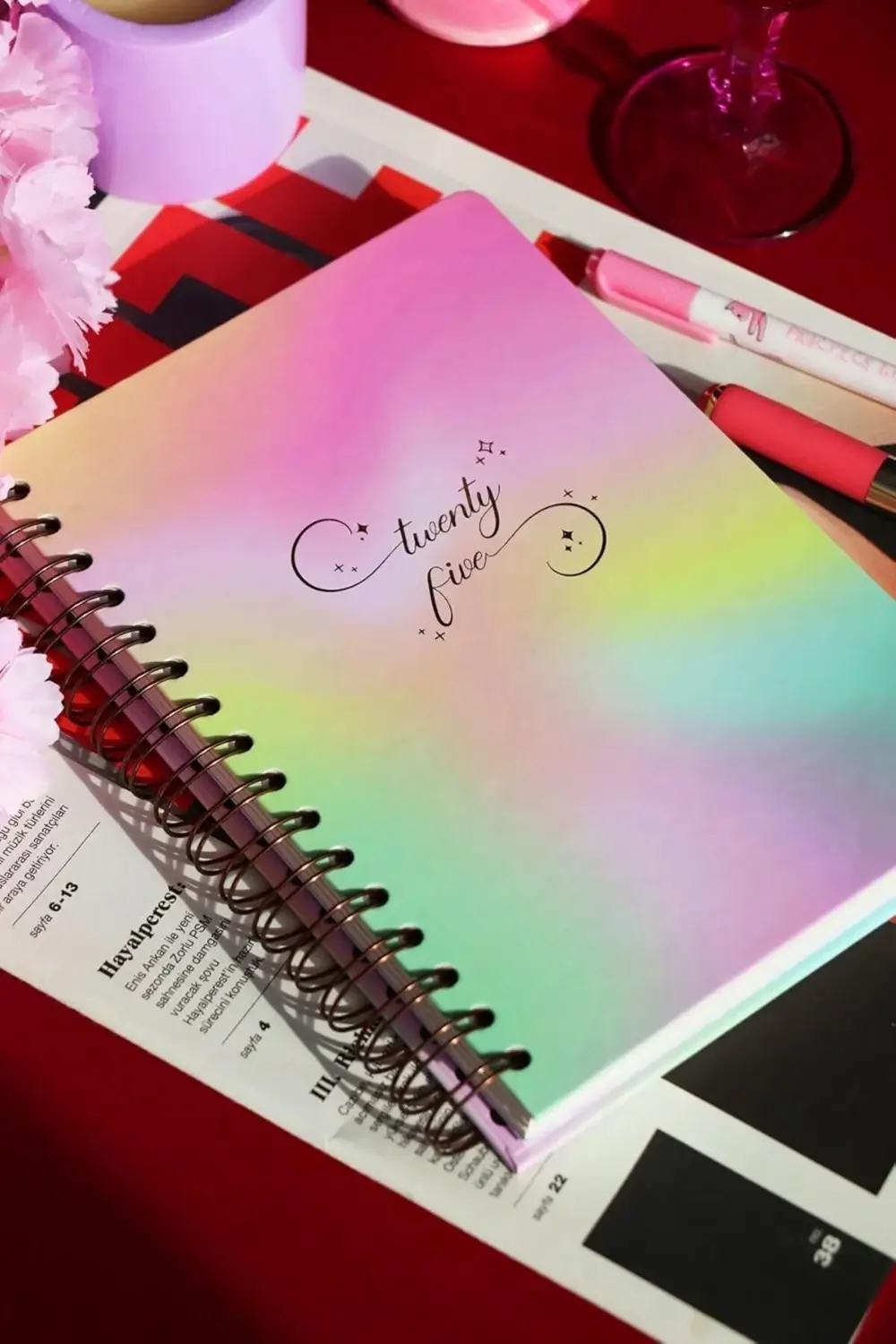 modaflux Journals Spiralli Sert Kapak 2025 Günlük Ajanda A5 polyn