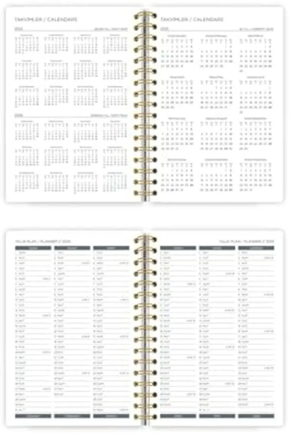 modaflux Journals Spiralli Sert Kapak 2025 Günlük Ajanda A5 polyn