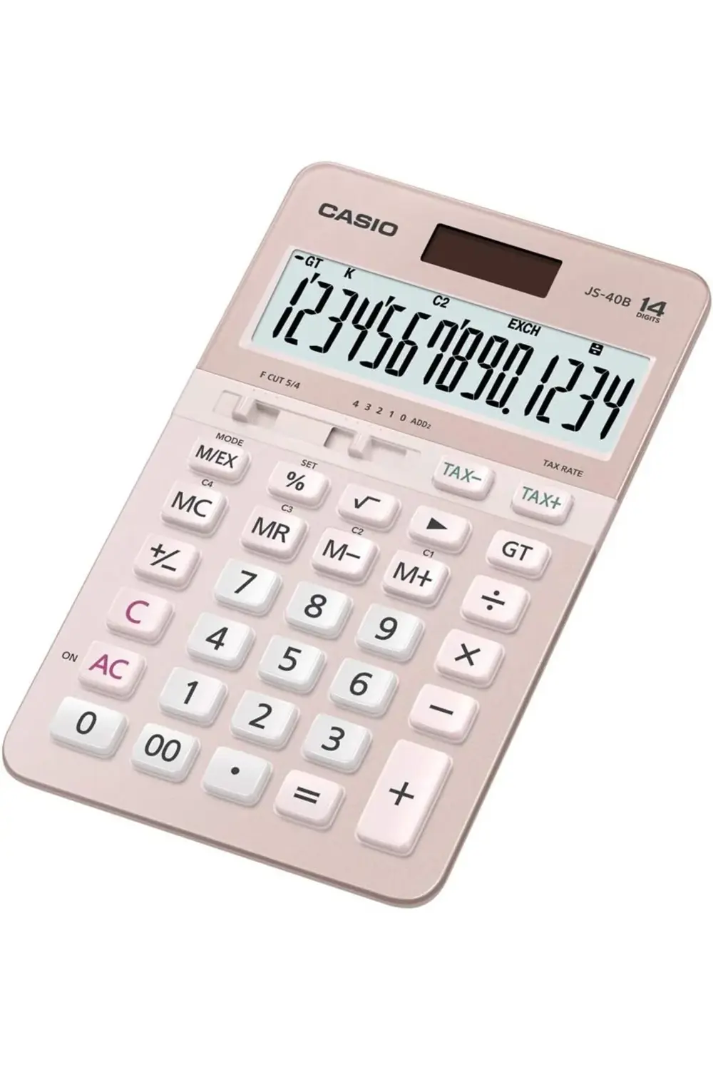 modaflux JS-40B-PK Pembe Profesyonel 14 Hane Masa Üstü Hesap Maki