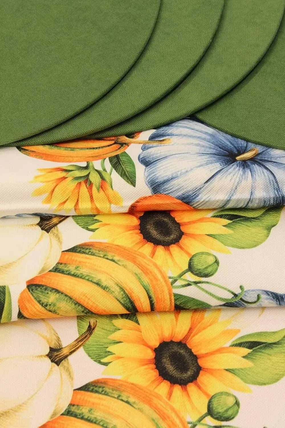 modaflux Kabağı Desenli Beyaz Arka Plan Baskılı Runner Servis 40x