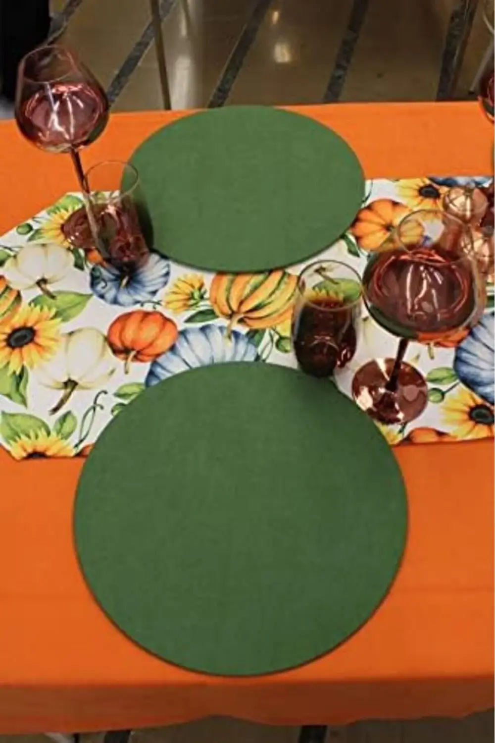 modaflux Kabağı Desenli Beyaz Arka Plan Baskılı Runner Servis 40x