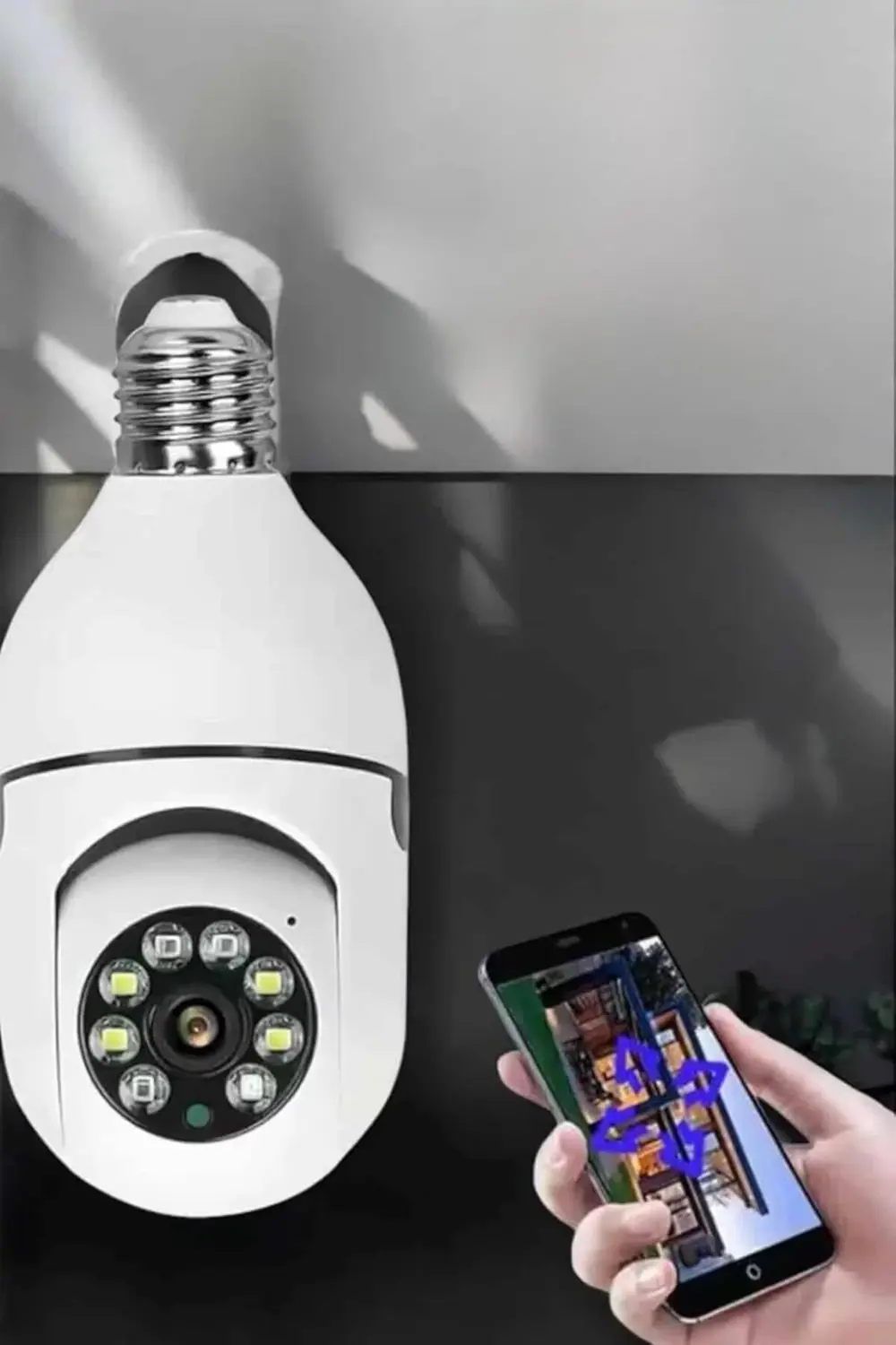 modaflux Kamera Duylu Ampul Görünümlü 360 Derece Dönebilen Ev Kam