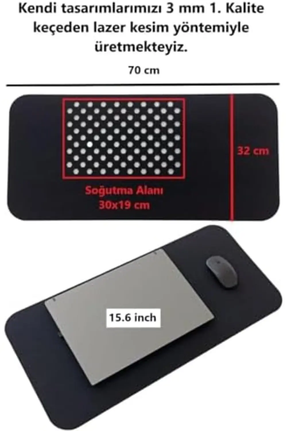 modaflux Keçe Masa Üstü Mouse Pad ve Bilgisayar Düzenleyici 70x32