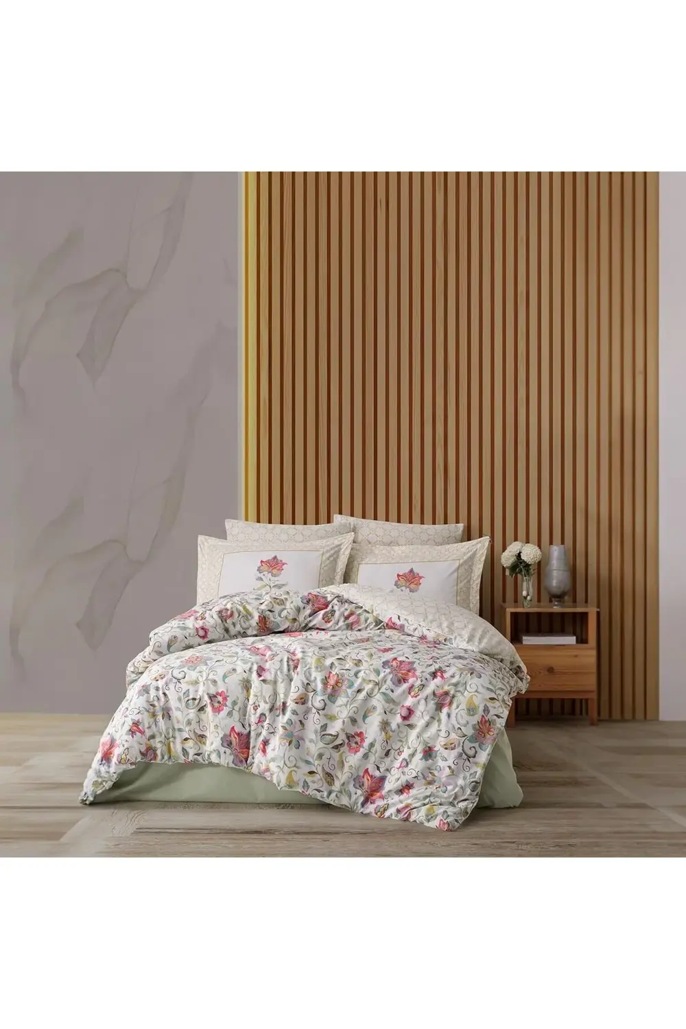 modaflux | Leticia |%100 Pamuklu Çift Kişilik Nevresim Takımı Yeş