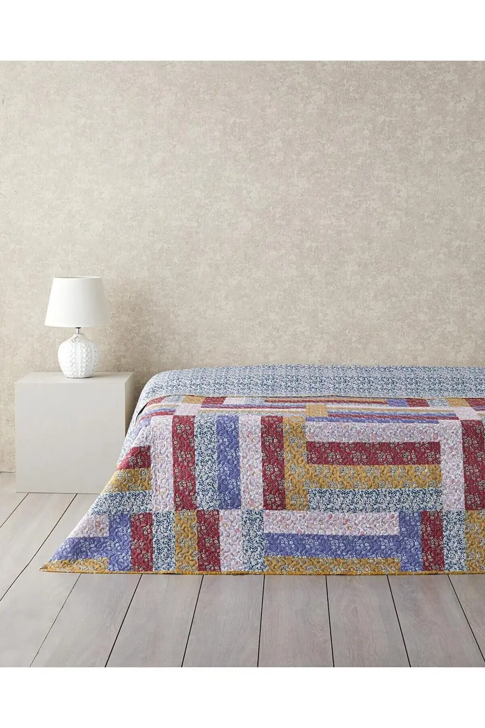 modaflux Log Cabin Patchwork Size Çok Amaçlı Örtü Pembe polynova
