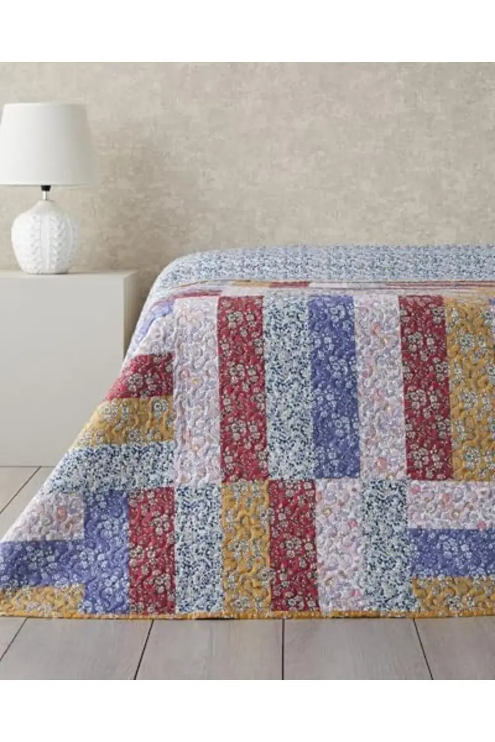 modaflux Log Cabin Patchwork Size Çok Amaçlı Örtü Pembe polynova