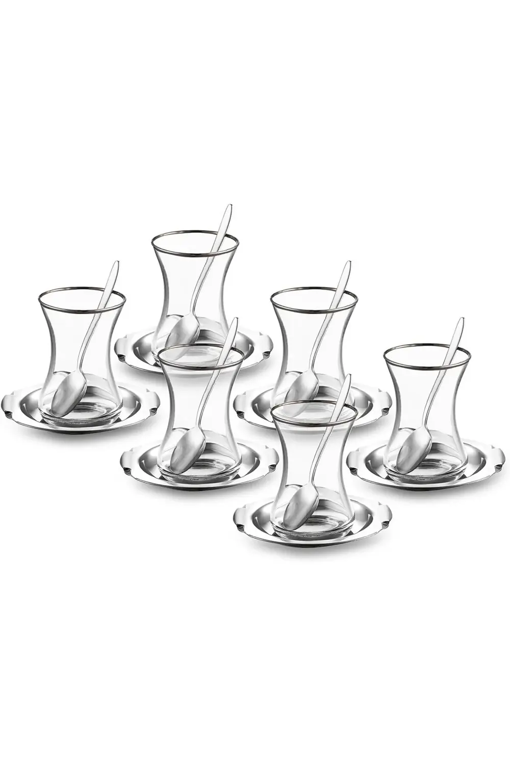 modaflux Mars 18 Parça Çelik Çay Seti polynova 395519