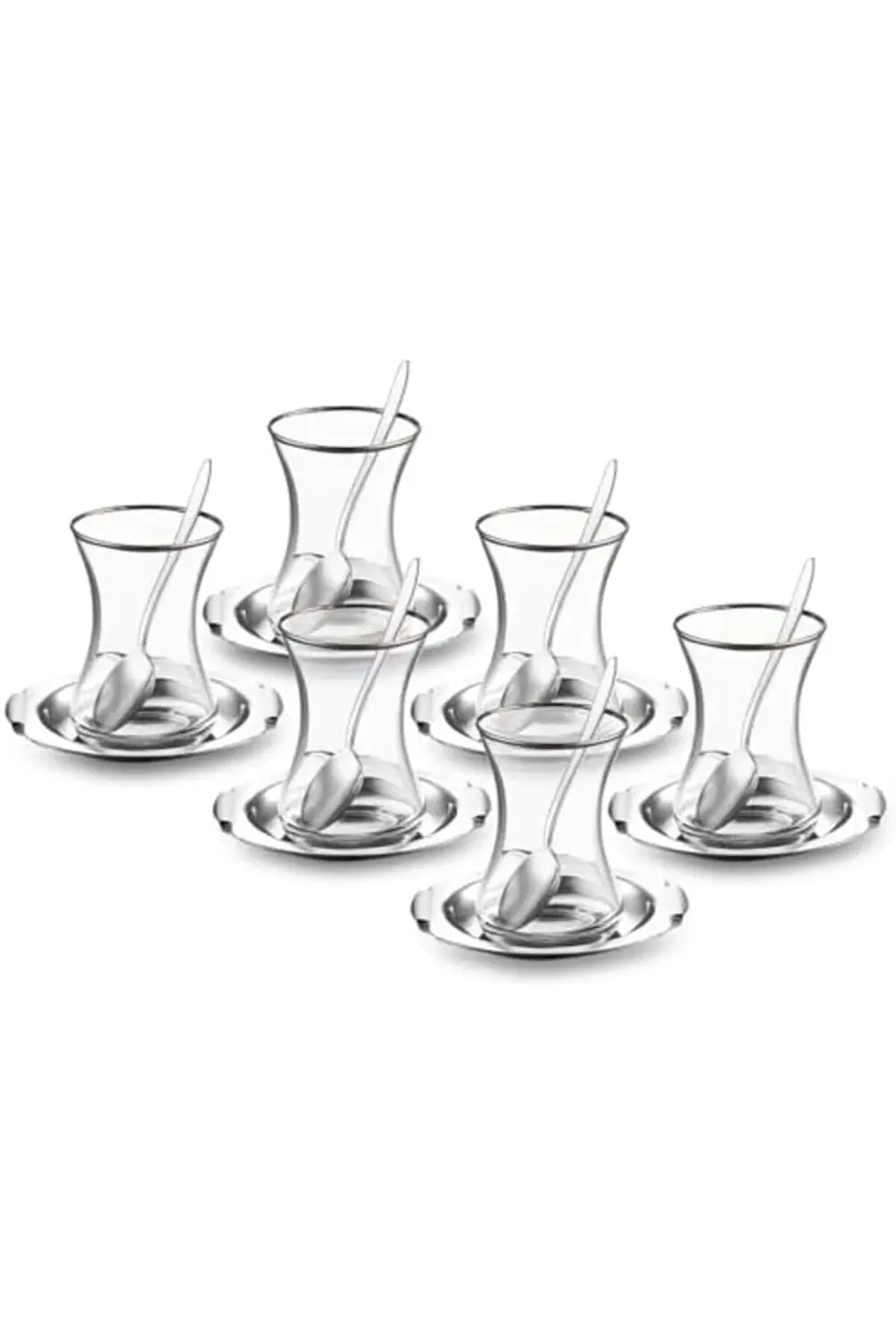 modaflux Mars 18 Parça Çelik Çay Seti polynova 395519