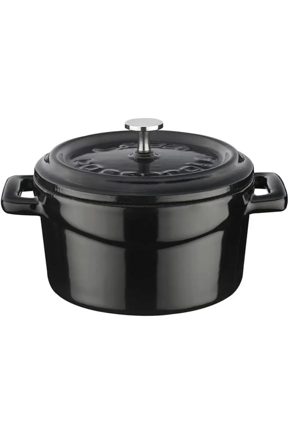 modaflux Metal Döküm Mini Tencere, 10 cm, 0.35 L Hacim, Siyah pol
