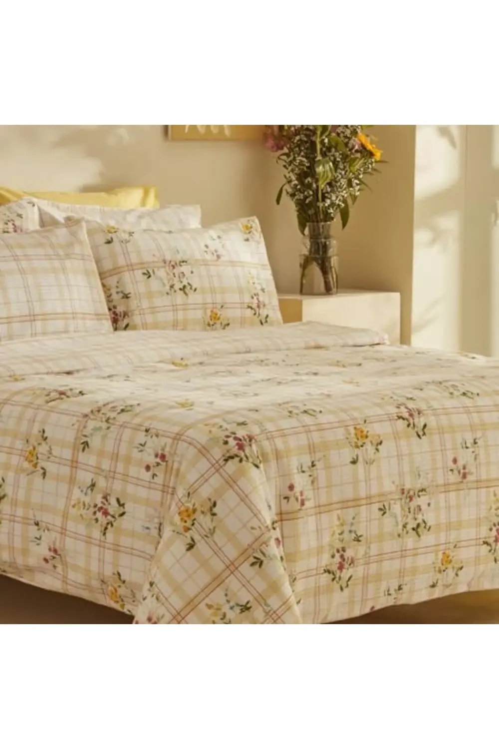 modaflux Minella%100 Pamuk Soft Çift Kişilik Nevresim Takımı Sarı