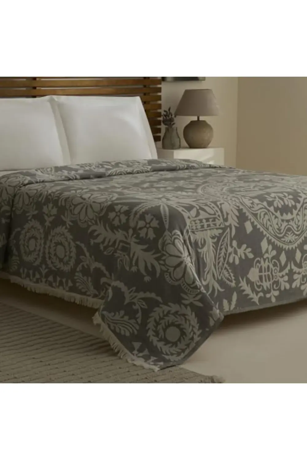 modaflux Müslin Çift Kişilik Tek Pike Gri polynova 395519