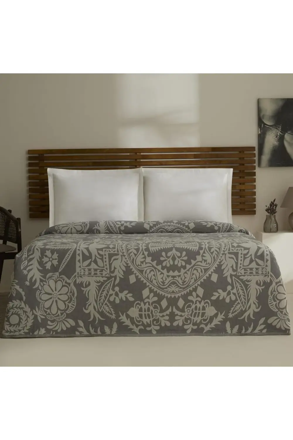 modaflux Müslin Çift Kişilik Tek Pike Gri polynova 395519