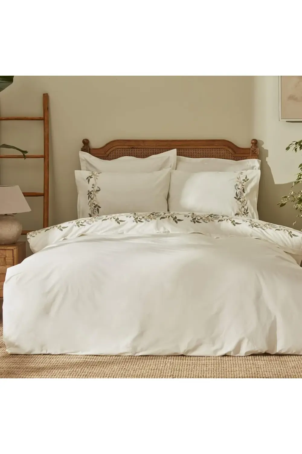 modaflux Nancy%100 Pamuk Çift Kişilik Nakışlı Nevresim Takımı Bey