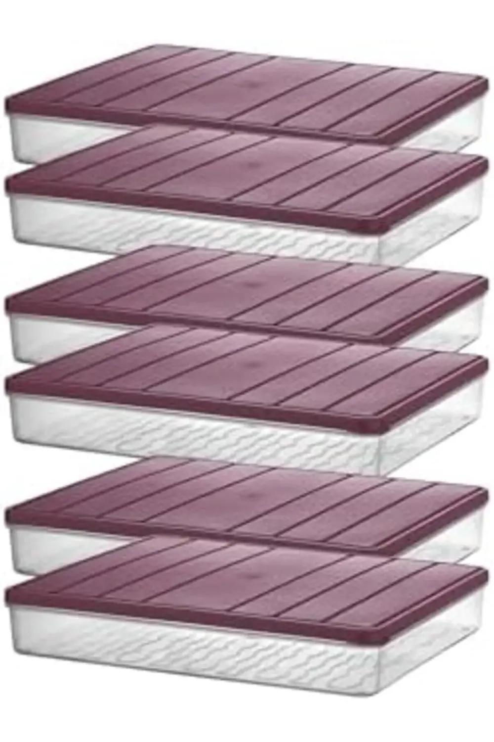 modaflux - Nora 6'lı 2.5 Litre Büyük Boy Açık Gri Saklama Kabı po