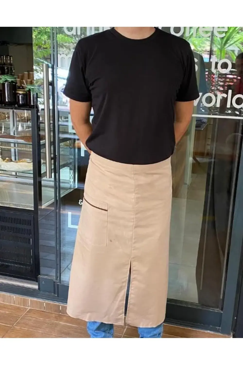 modaflux Önlük Biyeli Uzun Belden Bej polynova 395519