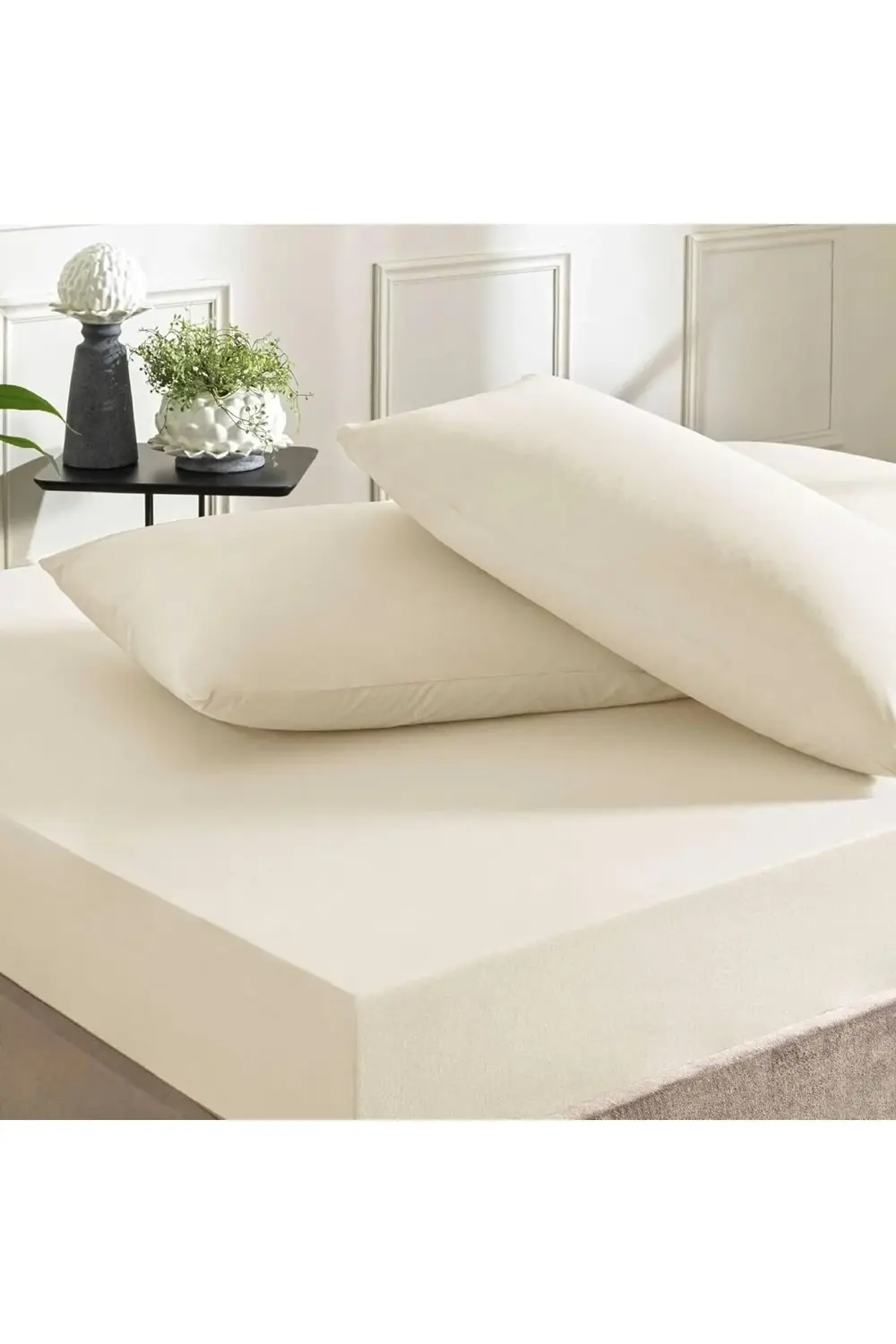 modaflux Pamuk Rf Düz Basic Çarşaf Ekru Tek Kişilik polynova 3955