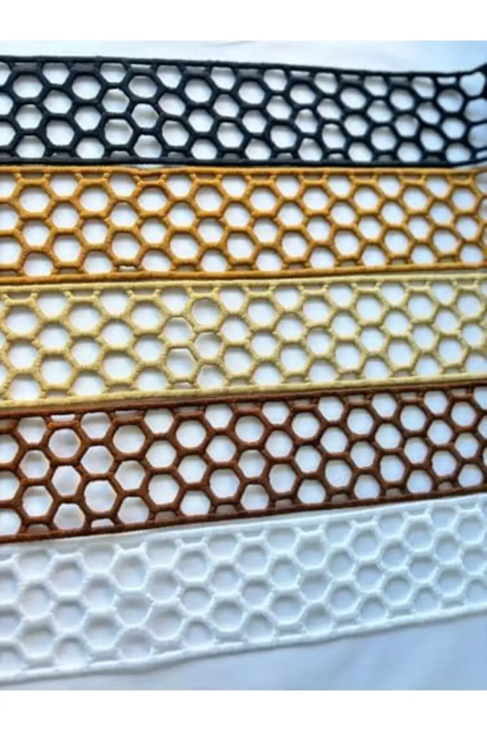 modaflux Petek Tasarımlı Dekoratif Şerit Aksesuarı (Bej) polynova