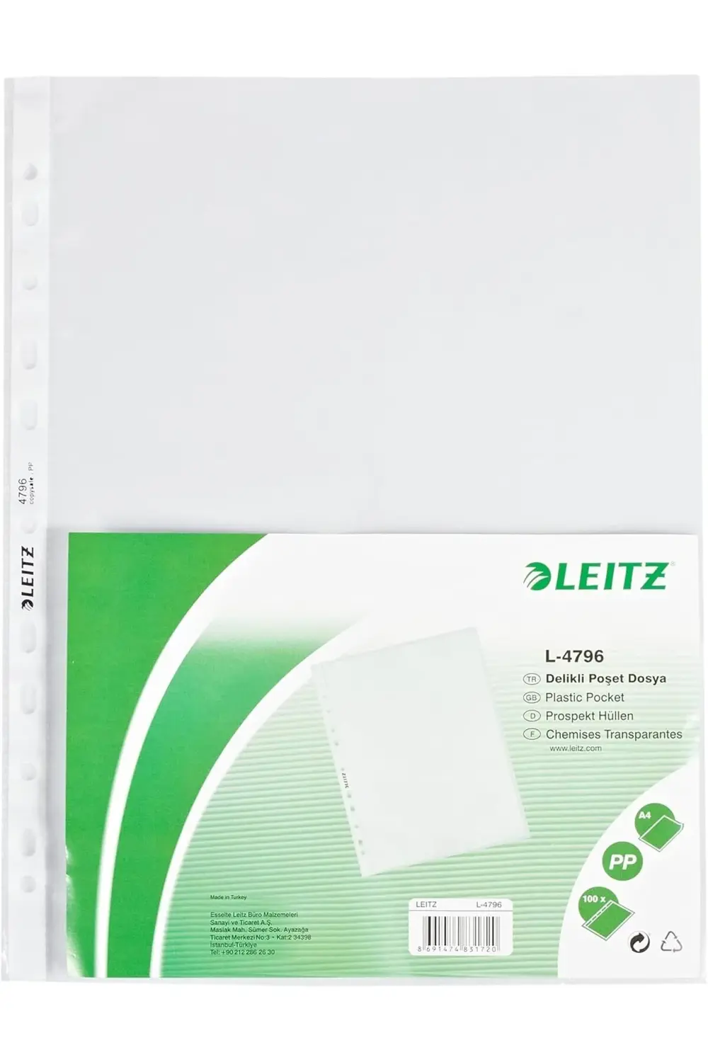 modaflux Poşet Dosya A4 11 Delikli (100 adet) Buzlu polynova 3955