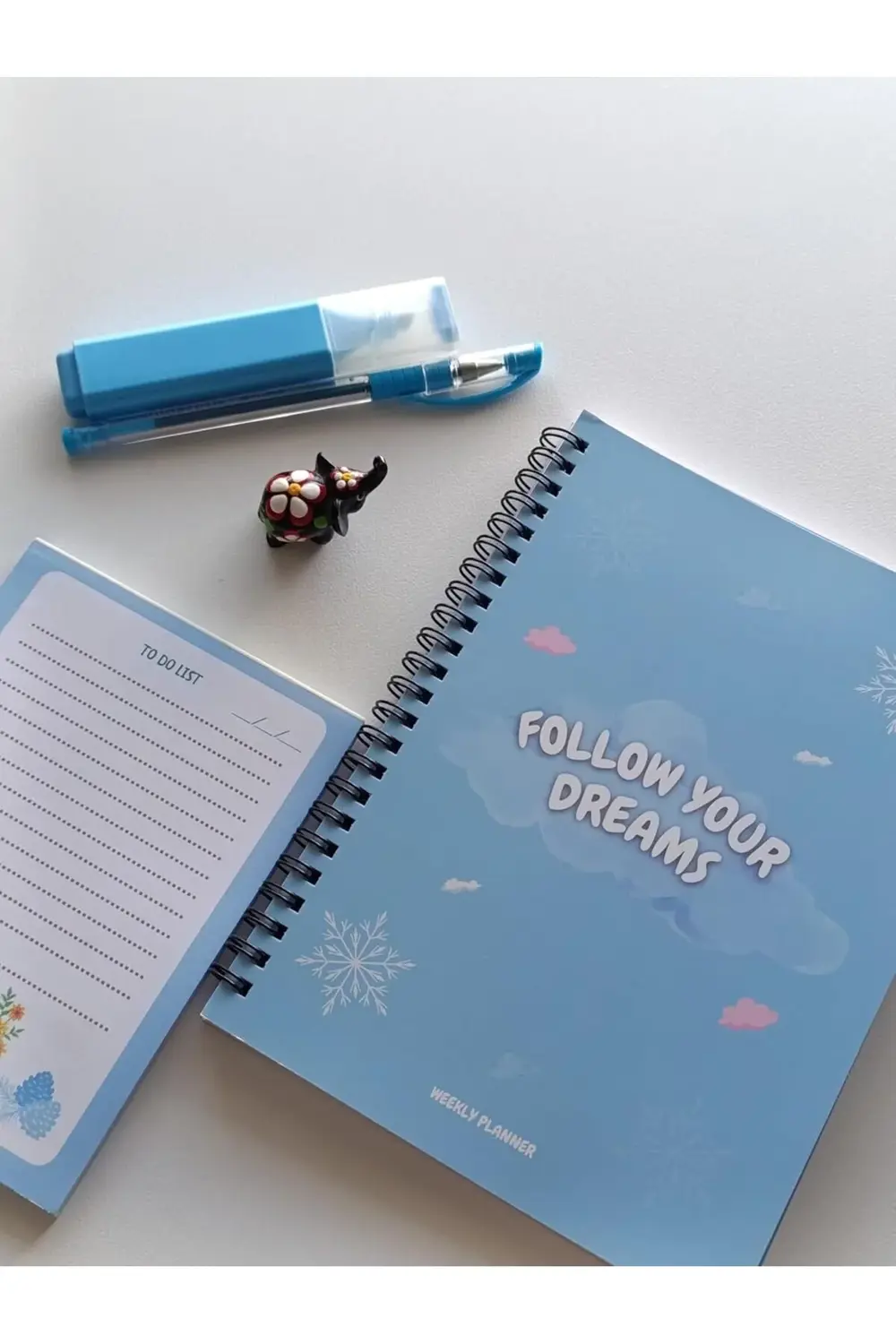 modaflux Spiralli Süresiz Haftalık Planlayıcı Ajanda Seti (mavi)