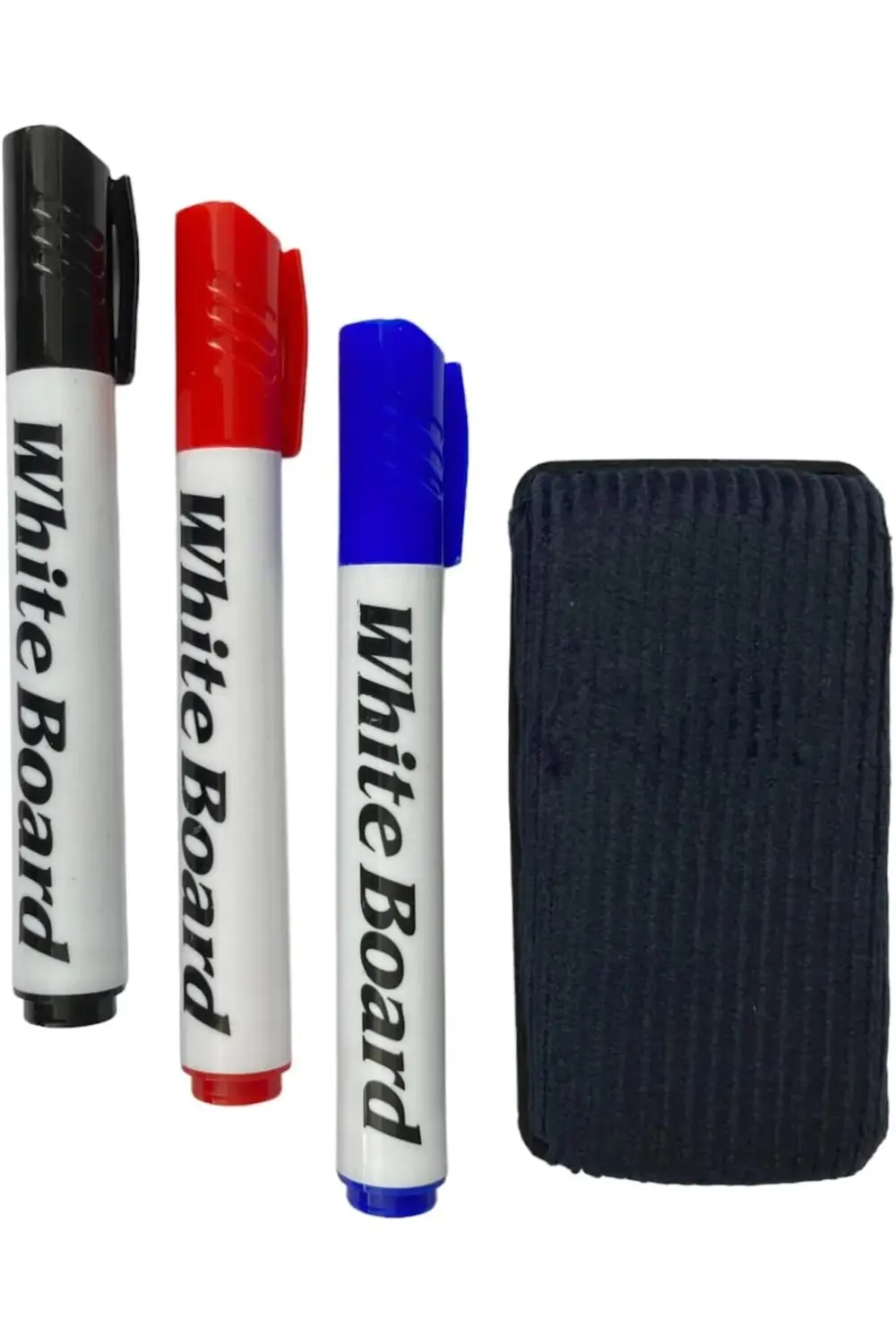 modaflux Tahta ve Silgisi Seti Siyah Kırmızı Mavi 3 Renk ve Kadif