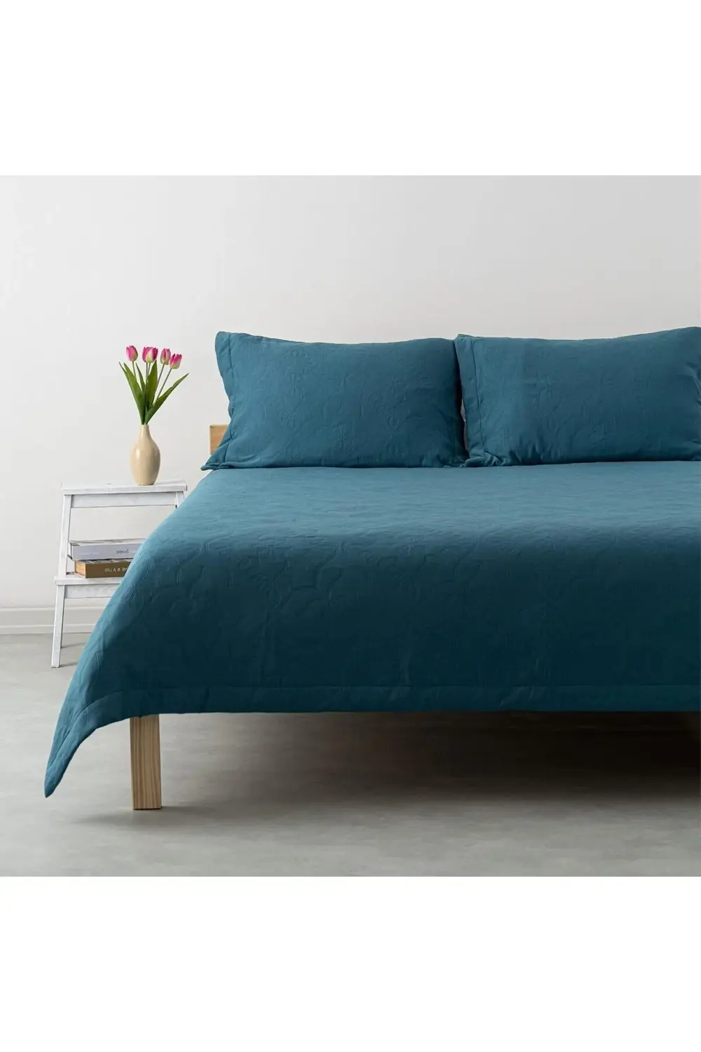 modaflux | | Tek Kişilik Premium Yatak Örtüsü Seti Mavi polynova