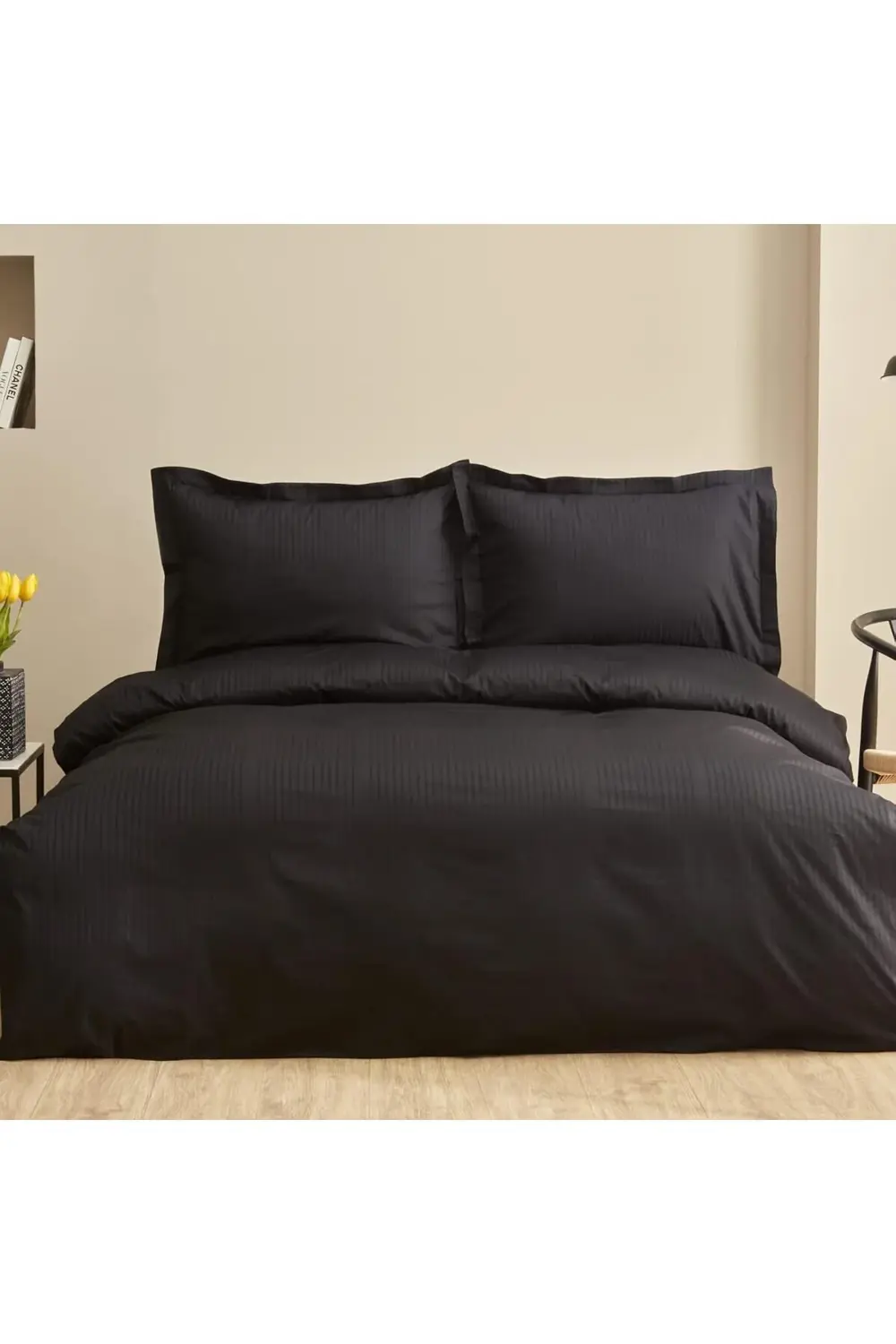 modaflux Uniq%100 Pamuk Çift Kişilik Nevresim Takımı Siyah polyno