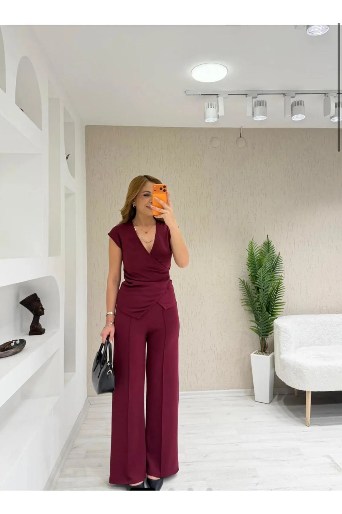 modal dokulu kruvaze takım