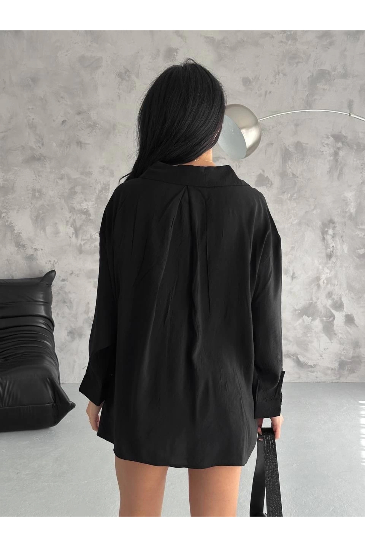Modal oversize cepli gömlek Modal oversize cepli gömlek