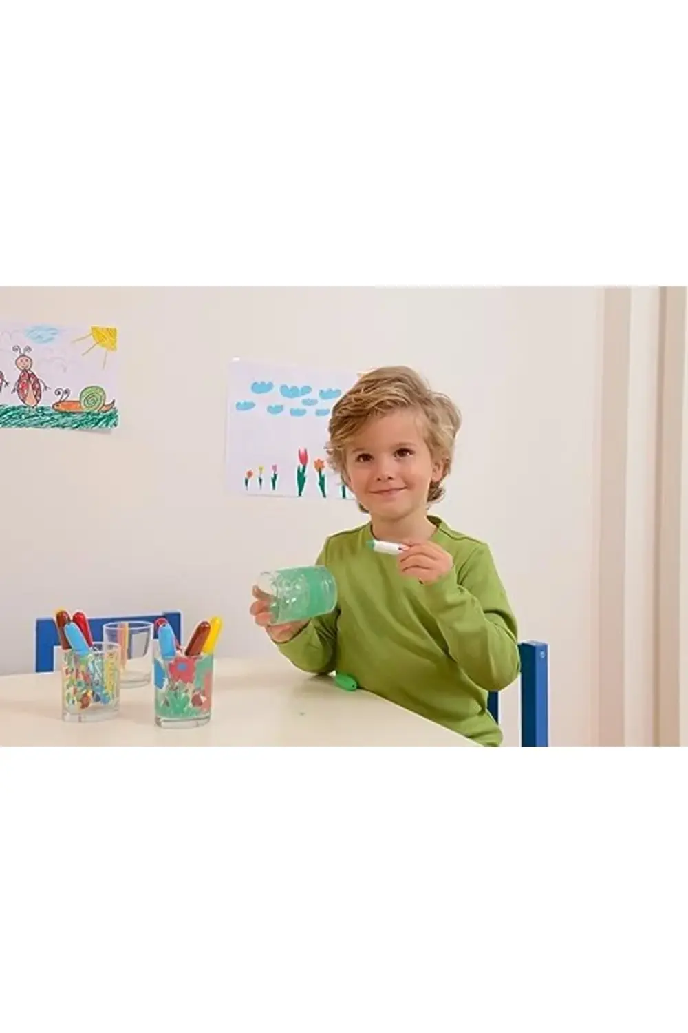 modashine 16 FUNTASTICS WINDOW FUN çocuklar için cam kalemi 5'li