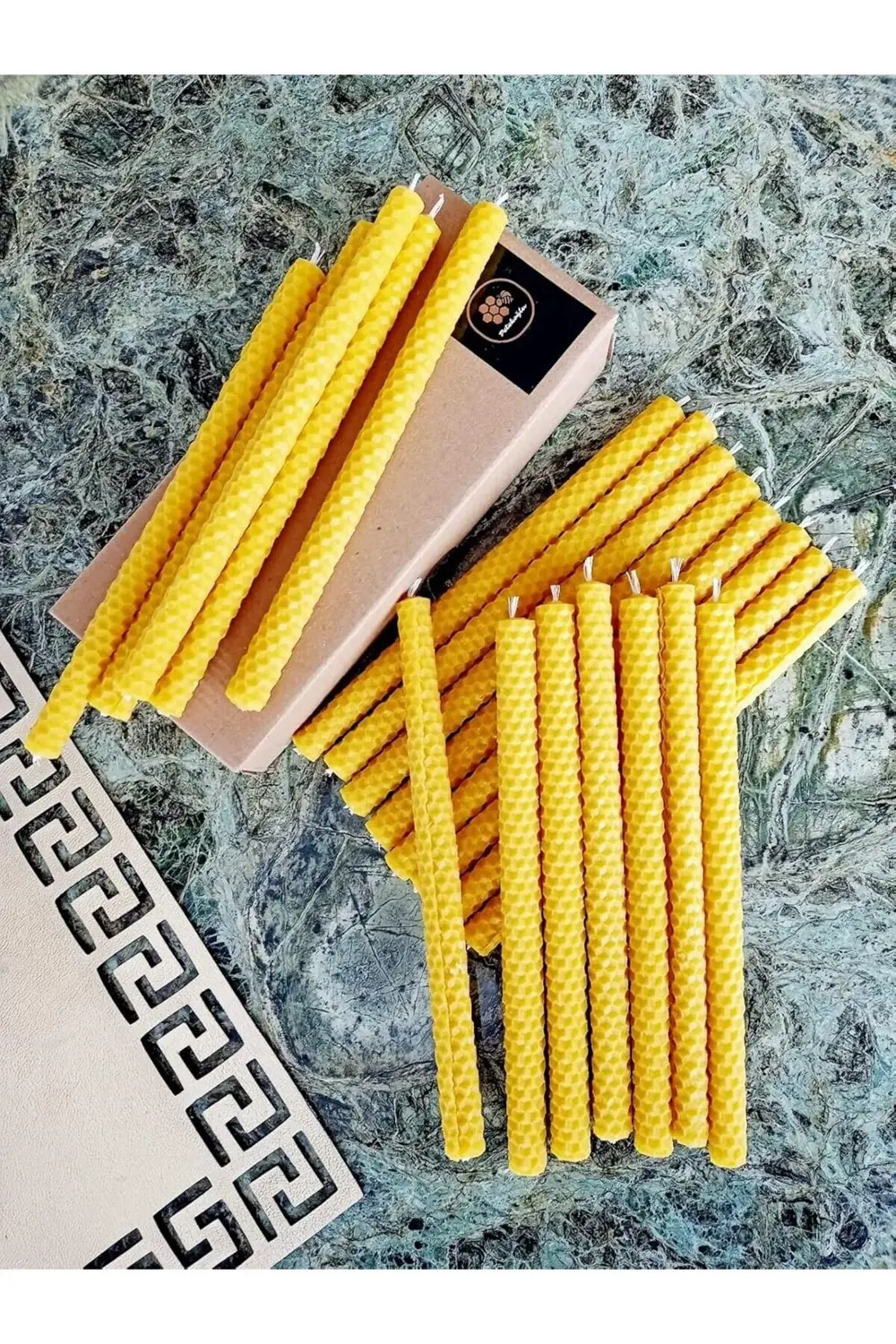 modashine (20 Adet) Dilek Mumu 21Cm Doğal Petek Mum Sarma El Yapı