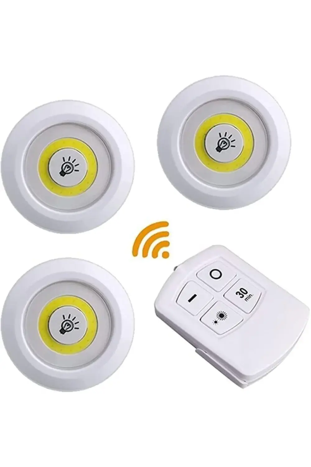 modashine 3'lü Led Lamba, Uzaktan Kumandalı Spot Lamba, Dolap Alt