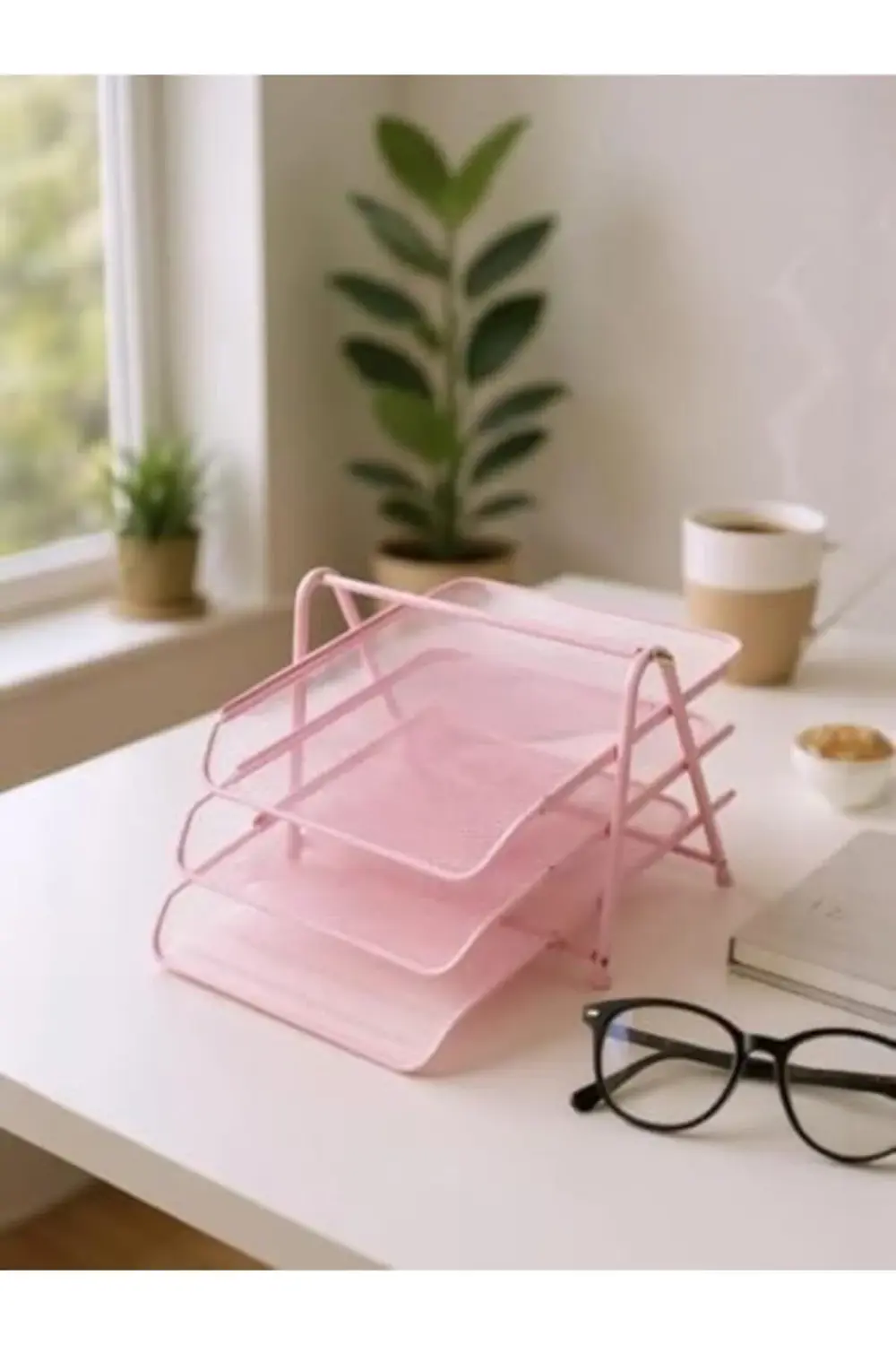 modashine 3'lü Toz Pembe Evrak Rafı ND-1022 polymix 1171935