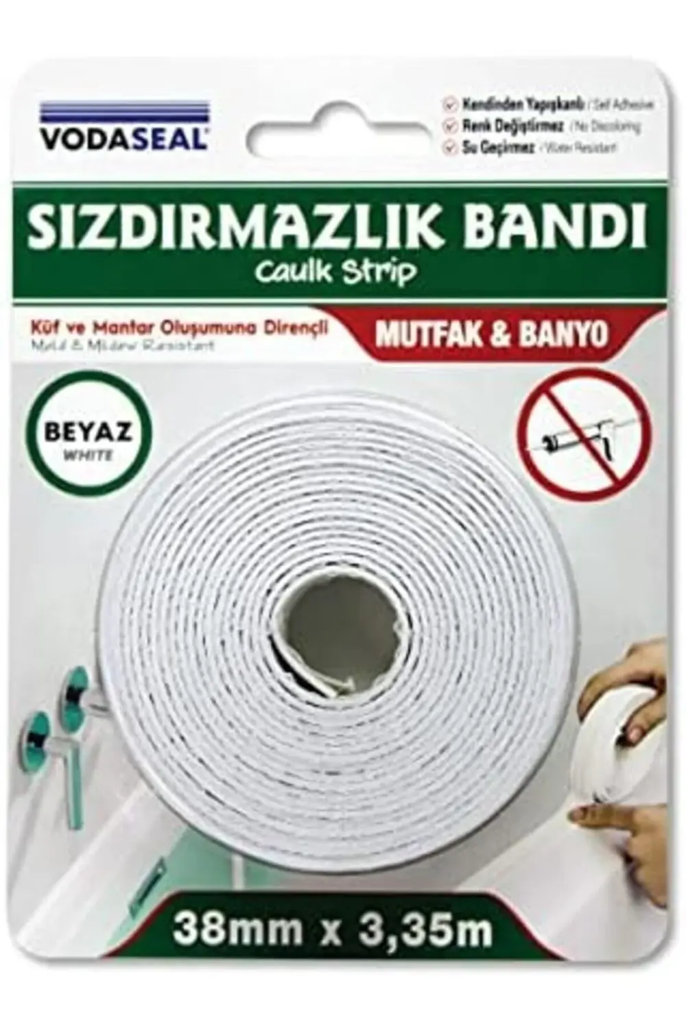 modashine 53.01.007 Sızdırmaz Bant, Beyaz, 38mmx3.35m polymix 117