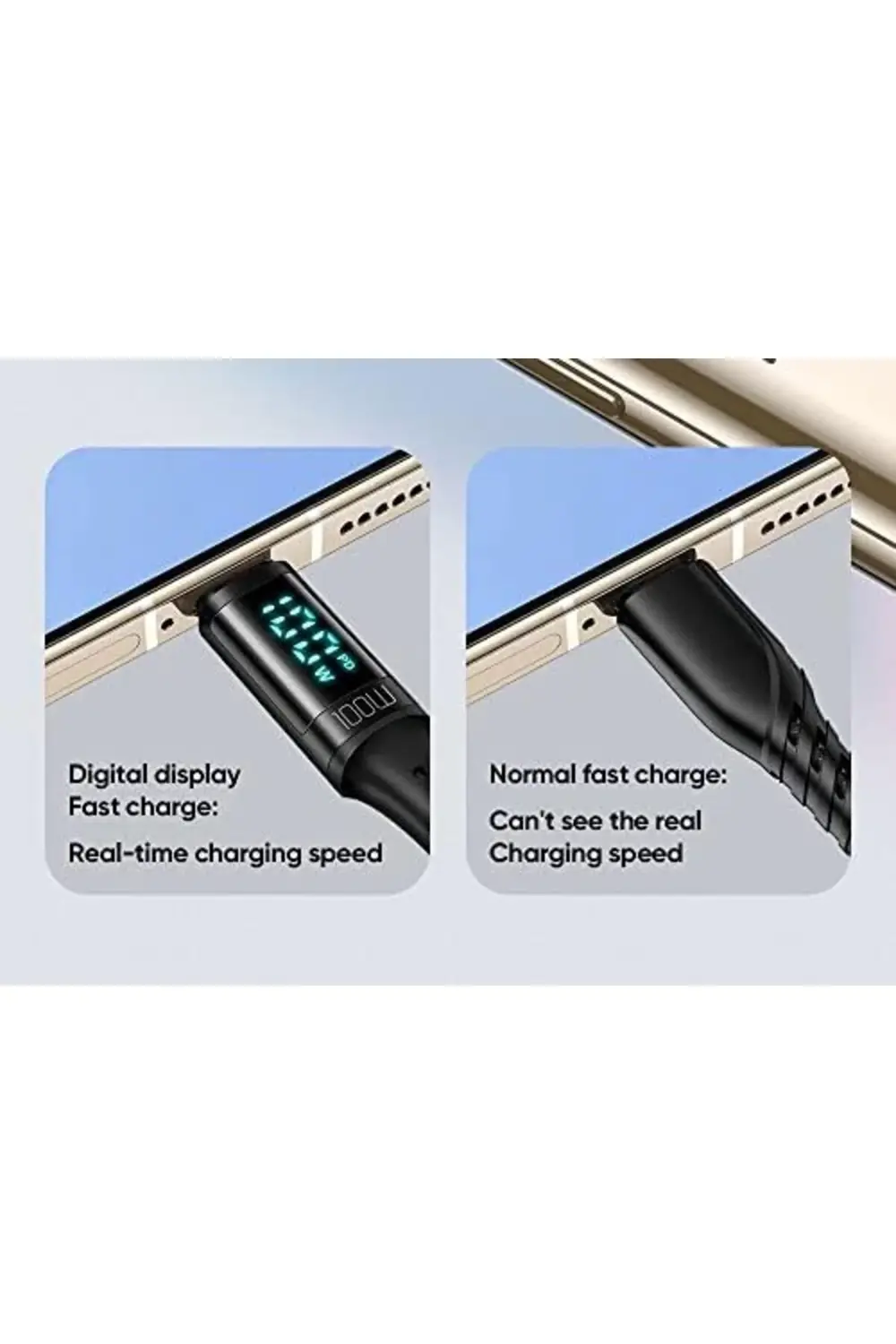 modashine CA-1100 100W Type-C To Type-C Dijital Ekran Sarj Kablos