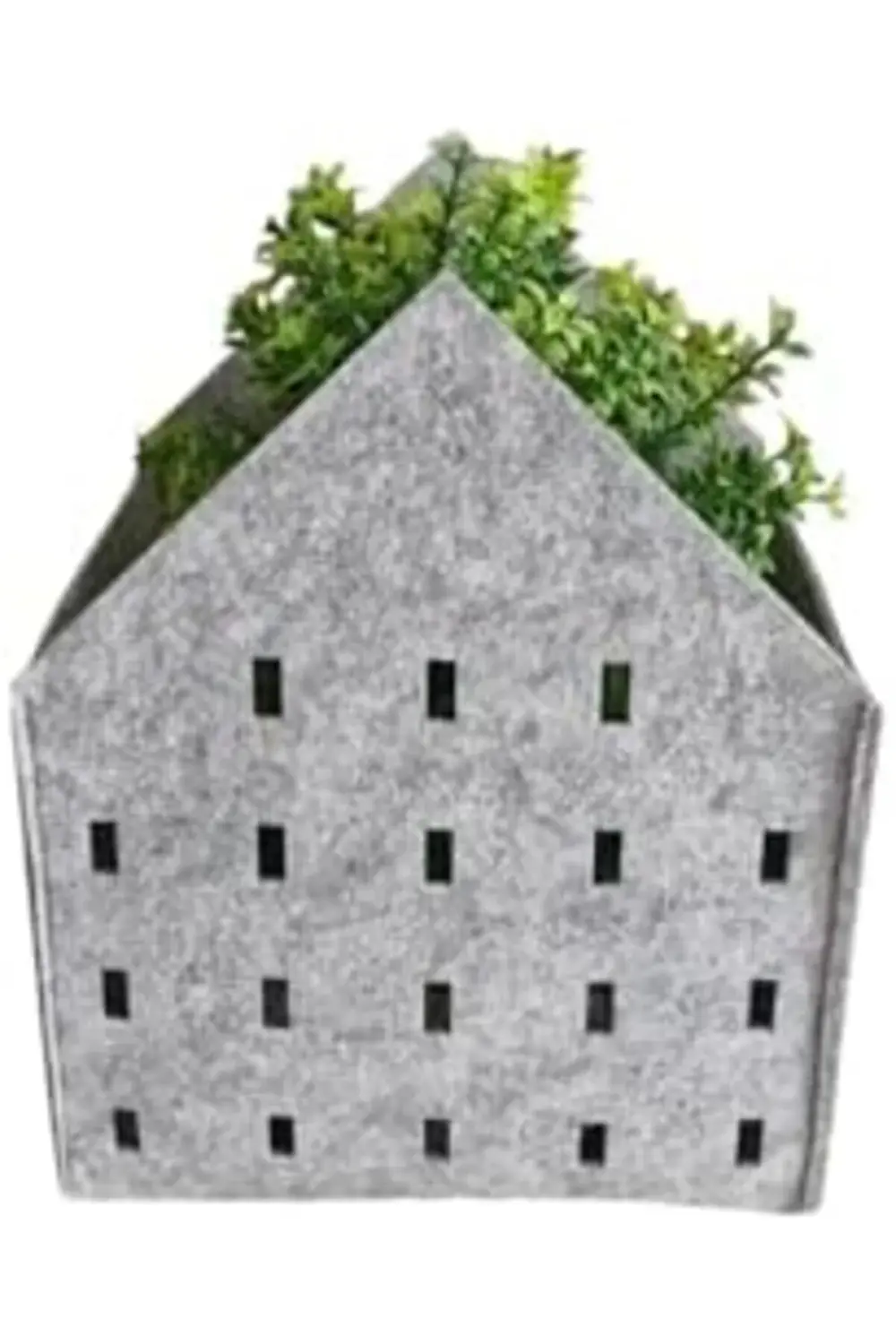 modashine Dekoratif Keçe Saksı ve Organizer Sepet – Gri, 20x20x25