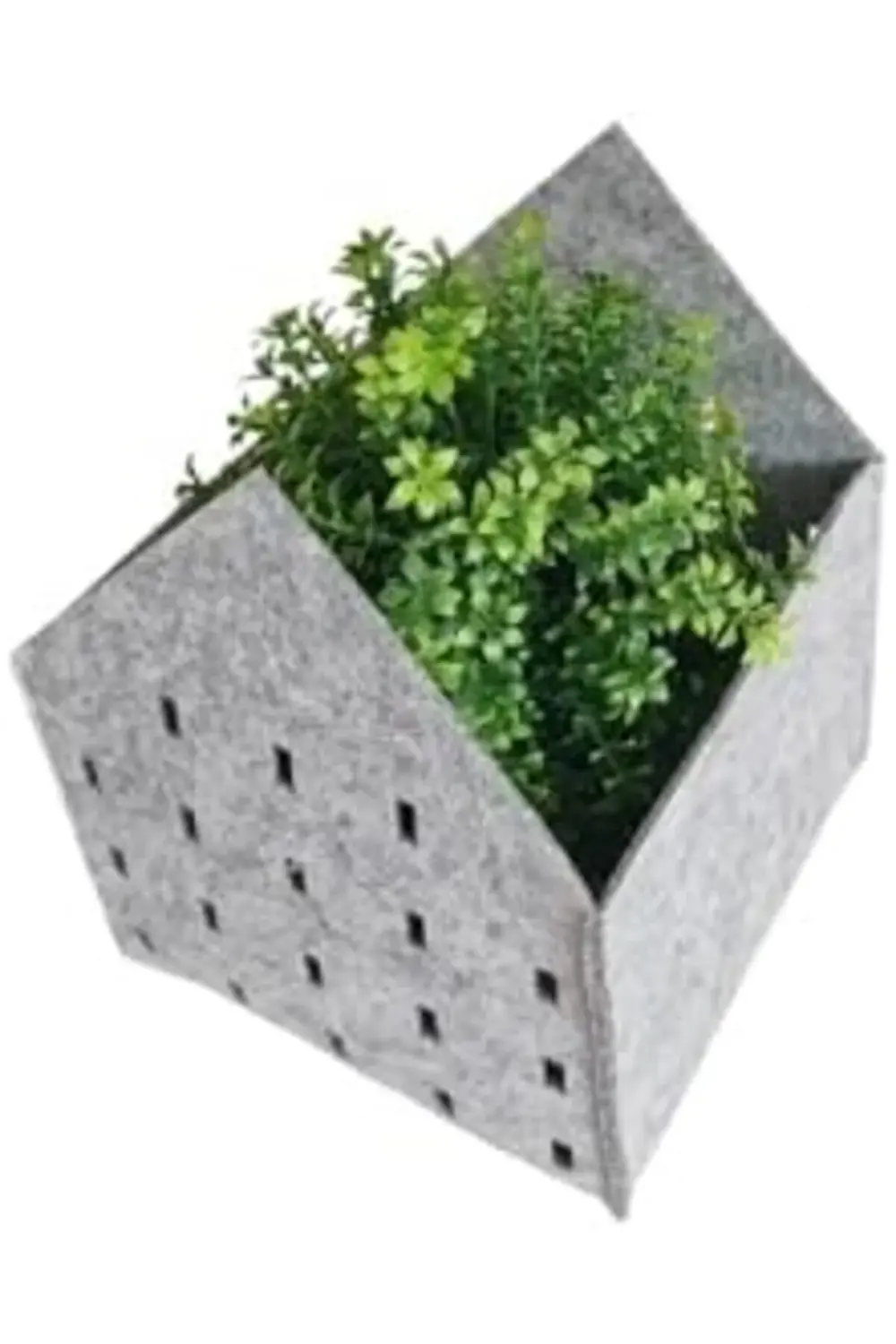 modashine Dekoratif Keçe Saksı ve Organizer Sepet – Gri, 20x20x25