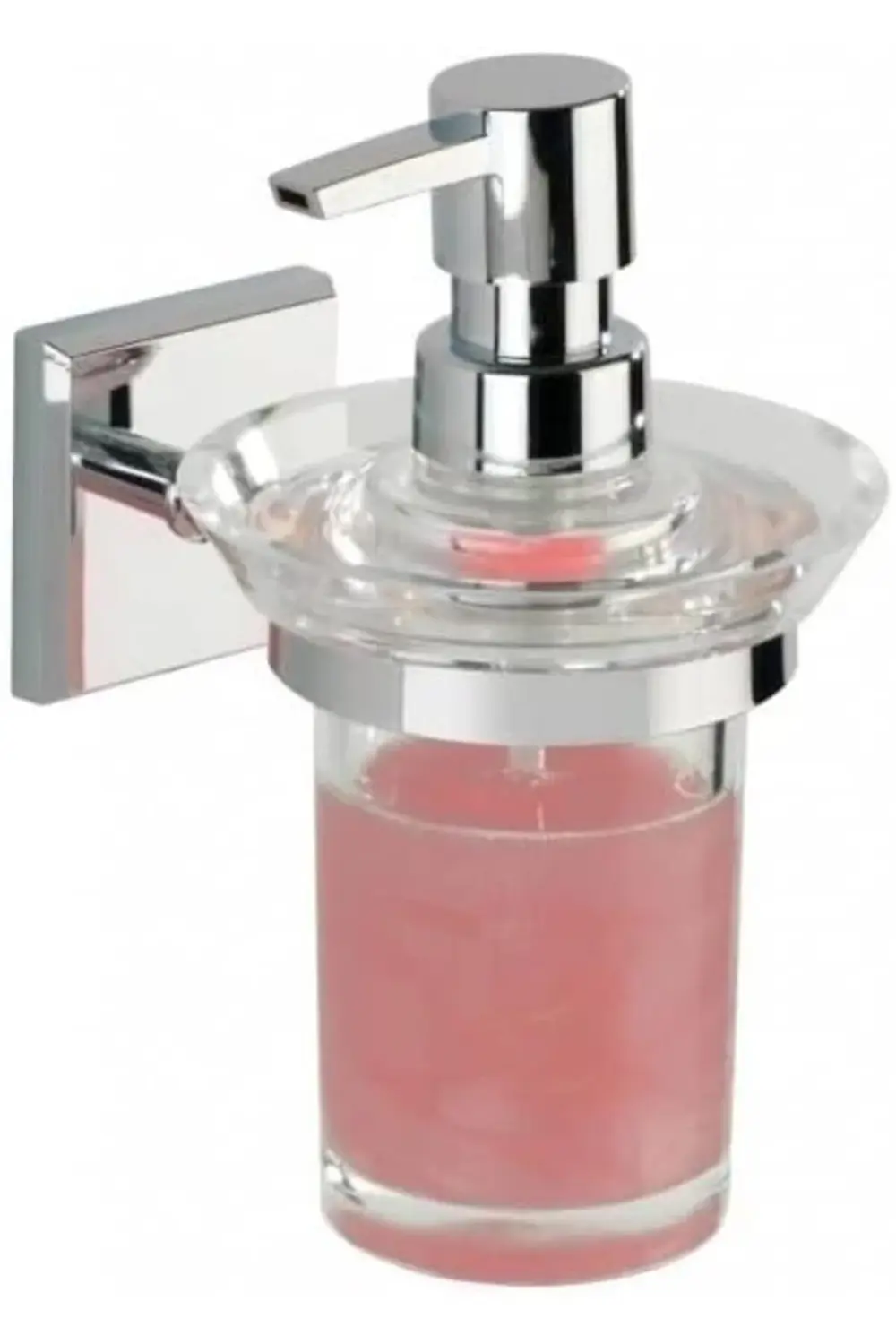 modashine Duvara Monte Sıvı Sabunluk – Krom Kaplama | Şeffaf poly