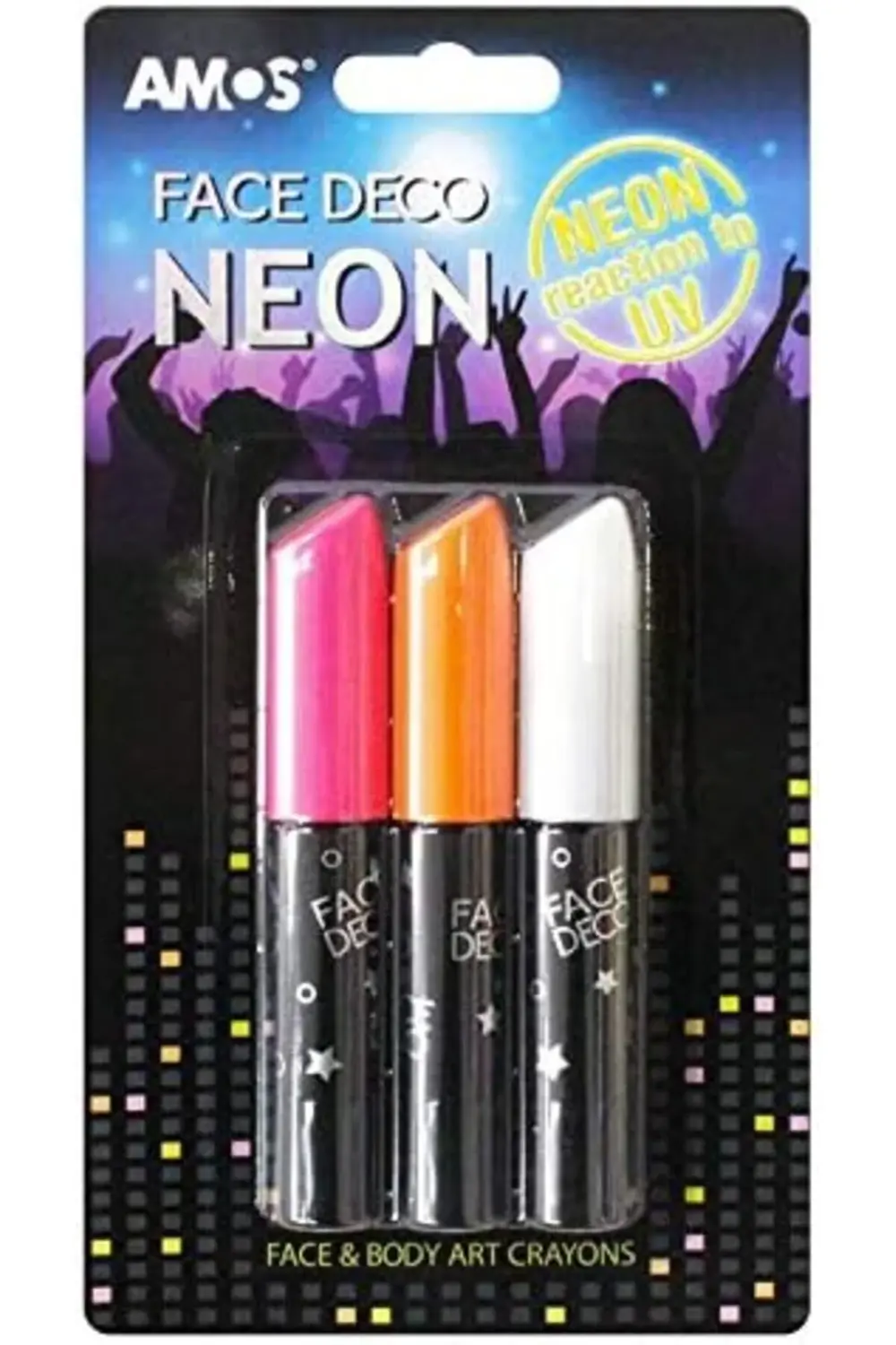 modashine Fd10B3-Nd Yuz Boyasi Gece Parlayan 3'Lu Blister, 3 Renk