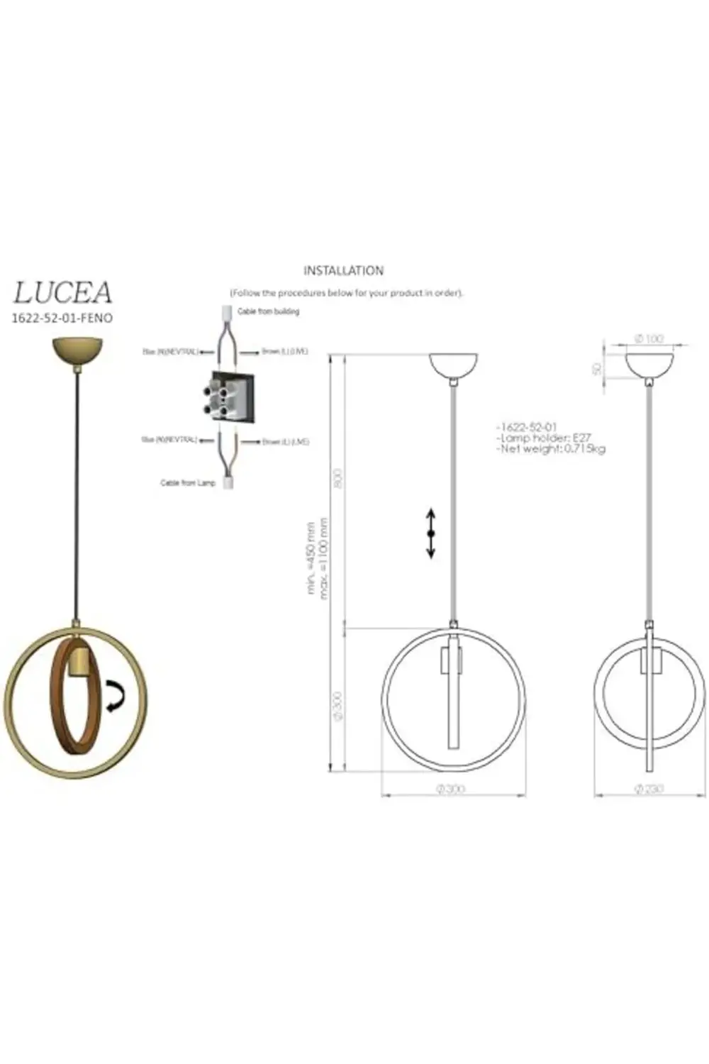 modashine FEDO TEKLİ LAK SARKIT AVİZE 1XE27 polymix 1171935