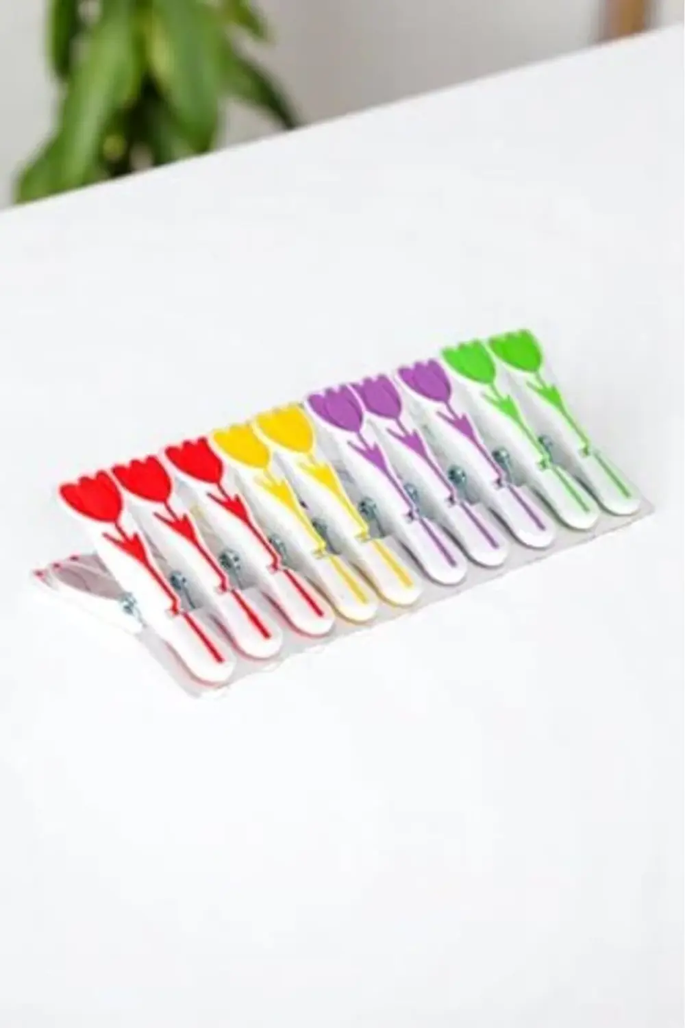 modashine Lale Desenli Silikon Mandal, Beyaz, 30 Adet polymix 117