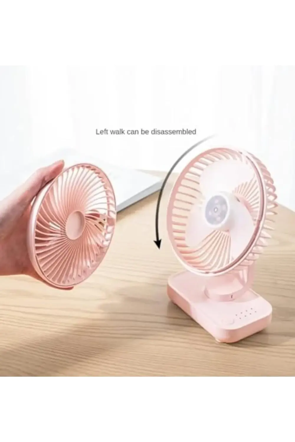 modashine Masaüstü Mini Fan 4 Kademeli 4000mAh Şarjlı Ultra Güçlü