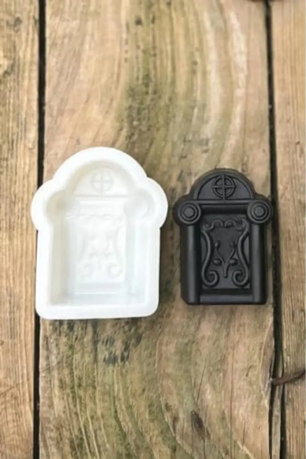 modashine Mezar Taşı Geyik Boynuzu Desenli Mum Kalıbı (Silikon) (