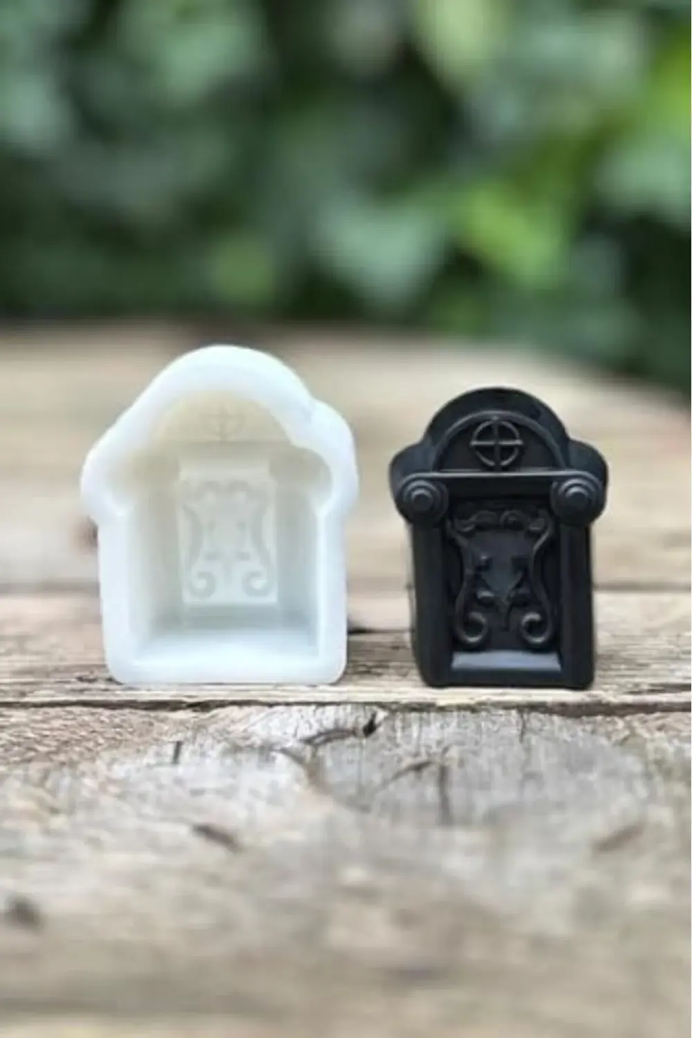 modashine Mezar Taşı Geyik Boynuzu Desenli Mum Kalıbı (Silikon) (