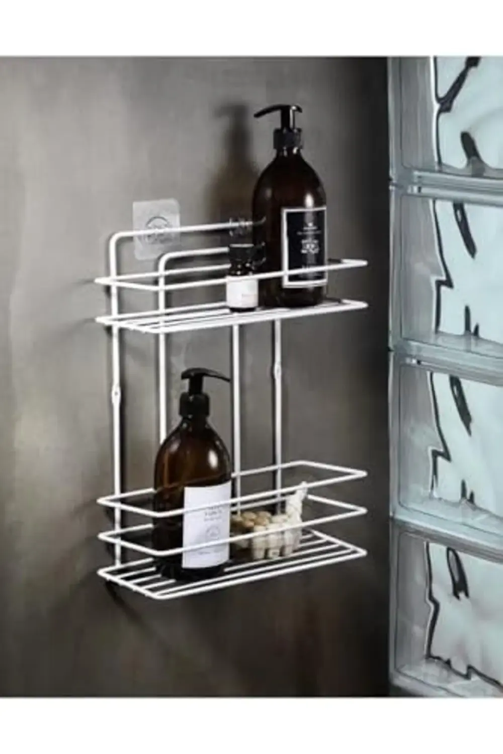 modashine Ömür Boyu Paslanmaz Duvara Yapışkanlı 2 Katlı Banyo Düz