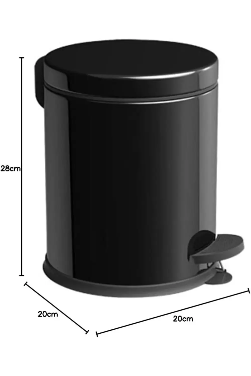 modashine Pedallı Çöp Kovası Siyah 5 LT (NV1002RS) polymix 117193