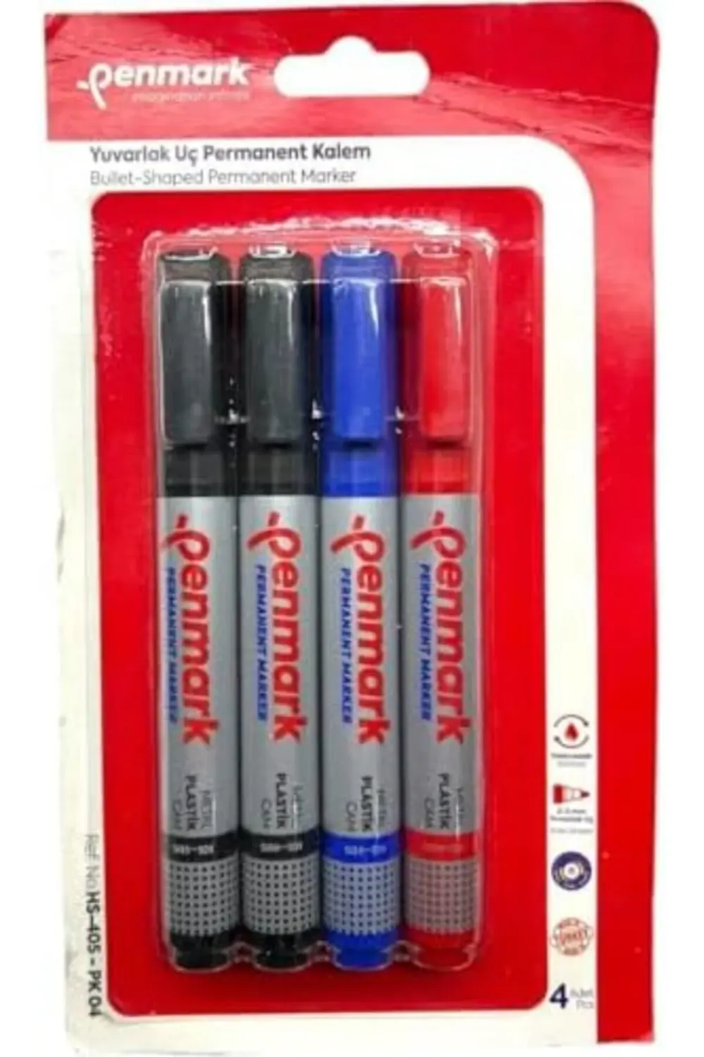 modashine Permanent Marker Yuvarlak Uç 4'lü Blister polymix 11719