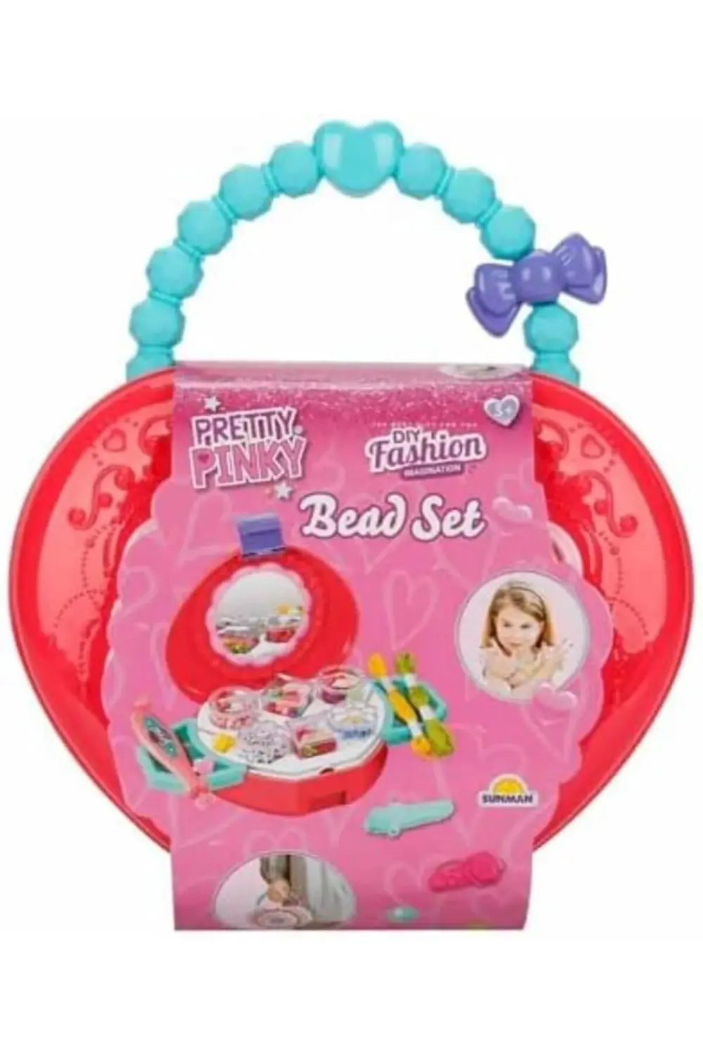 modashine Pretty Pinky Hobi Boncuk Yapimi Kulplu Çanta polymix 11