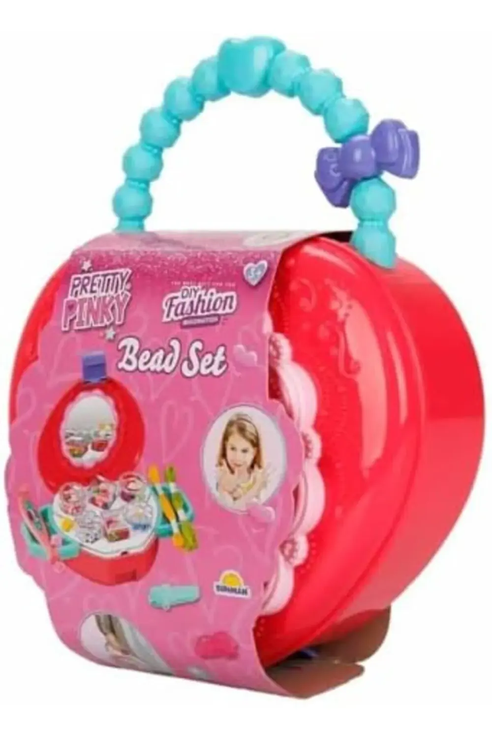 modashine Pretty Pinky Hobi Boncuk Yapimi Kulplu Çanta polymix 11